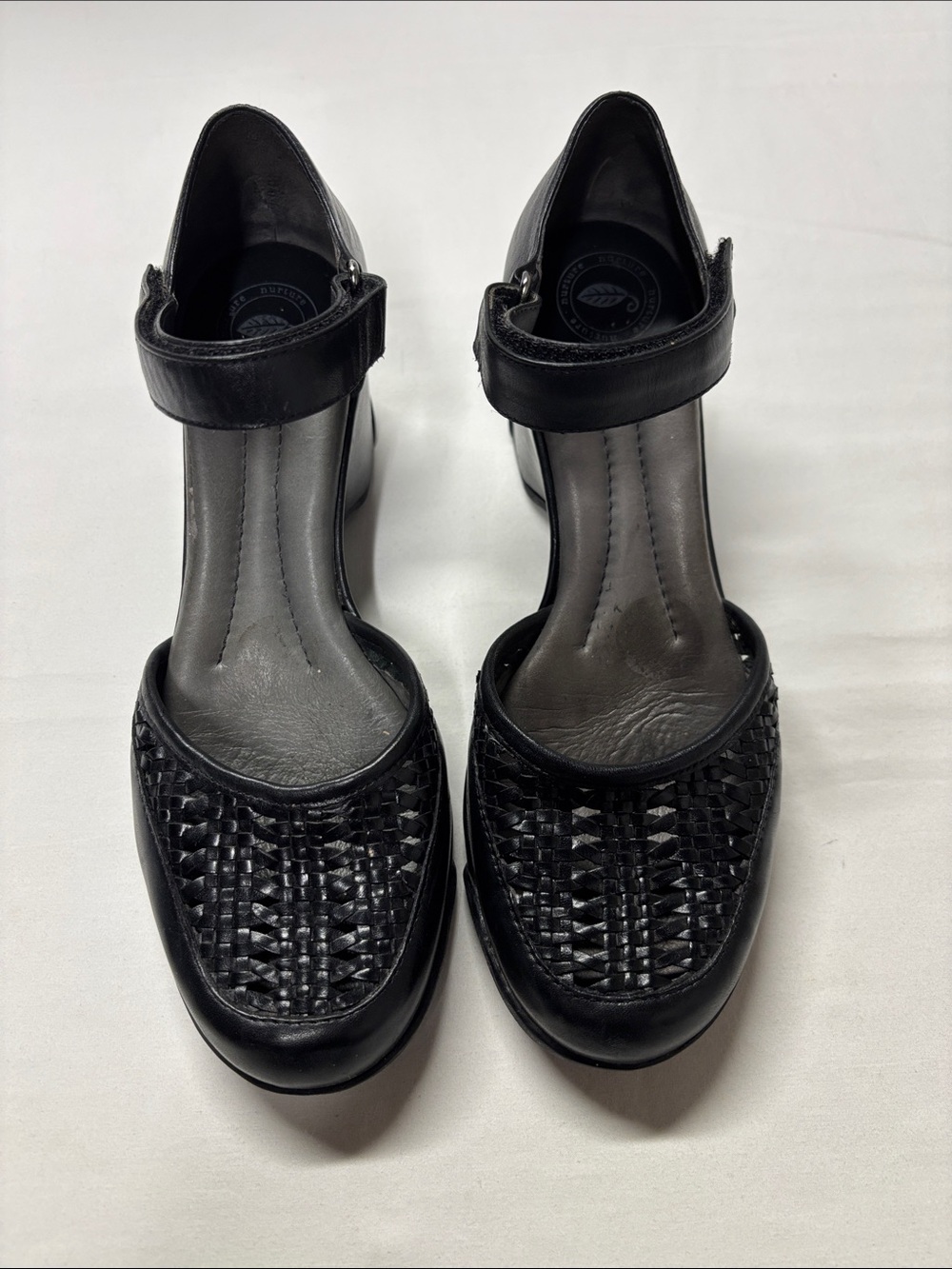 Nurture by Lamaze Black Woven Leather Shoes